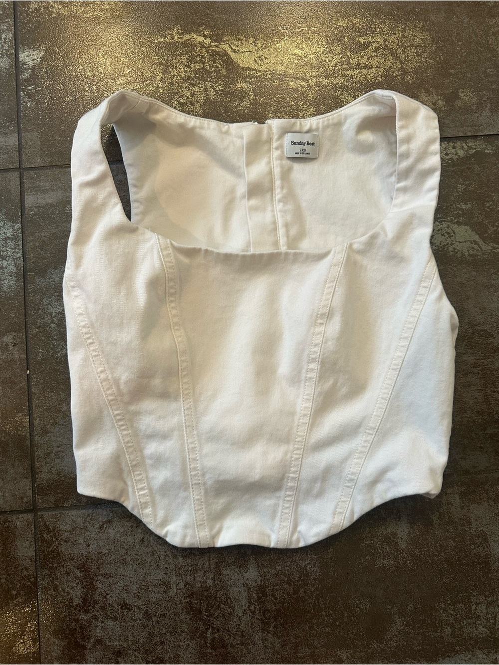 Sunday Best White Corset Style crop top size 
XXS